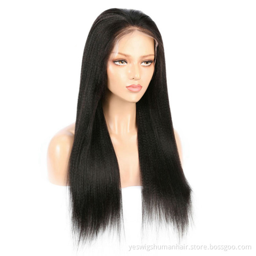 Human Hair Wig Factory Vendor In China Cheap Wholesale Price Kinky Straight Brazilian Hair Lace Frontal Wigs Express Shipping